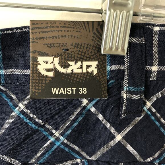 Elixir NWT Men's Navy Plaid Shorts Size 38 Inseam 12" - Picture 5 of 8